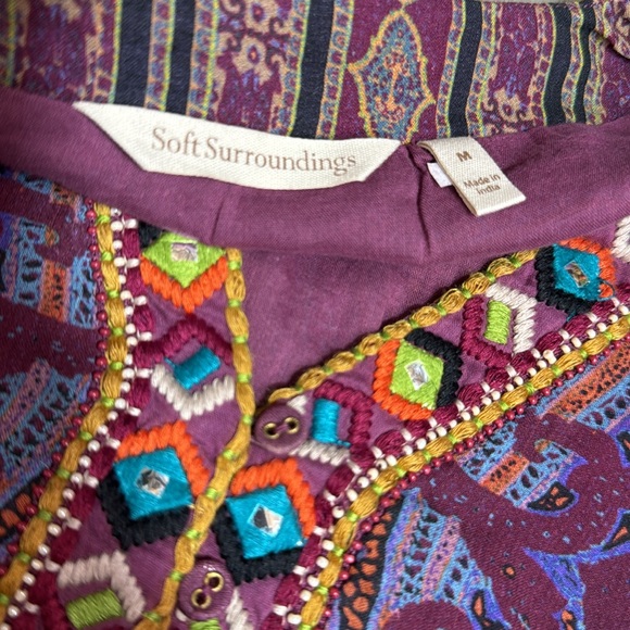 Soft Surroundings The Mira maxi Dress Purple Bohemian Paisley Sz M - Picture 9 of 9